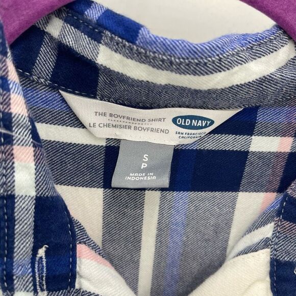 Old Navy the boyfriend shirt flannel plaid S small EUC soft - Picture 5 of 9